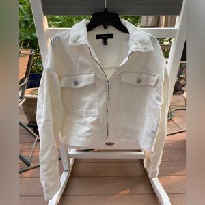 Forever 21 White Corduroy Jacket 100% Cotton